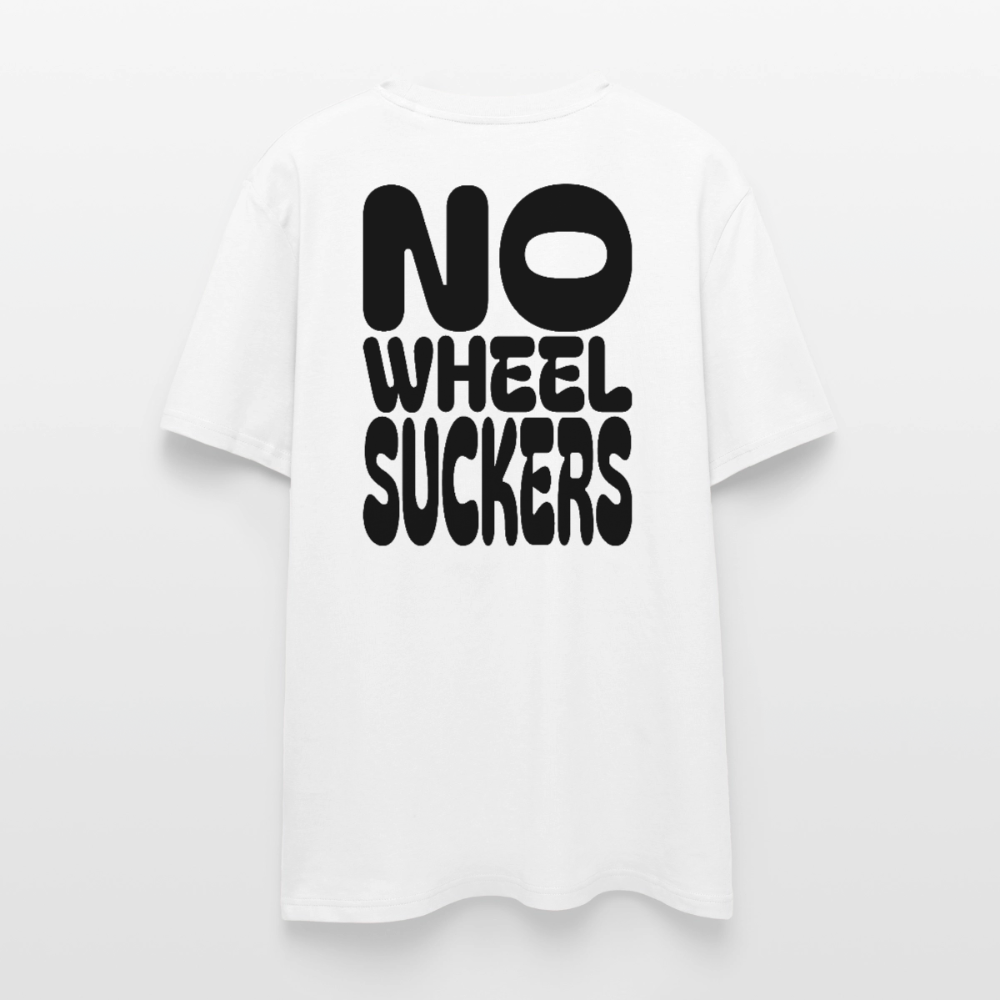 No Wheel Suckers - Unisex Bio T-Shirt - Weiß