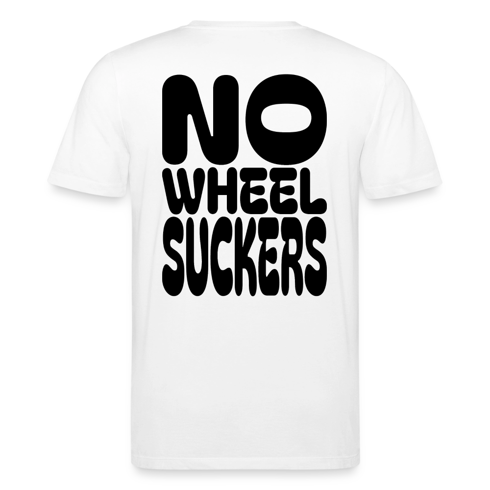 No Wheel Suckers - Unisex Bio T-Shirt - Weiß
