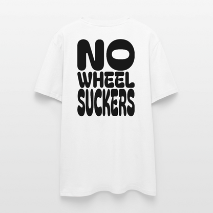 No Wheel Suckers - Unisex Bio T-Shirt - Weiß